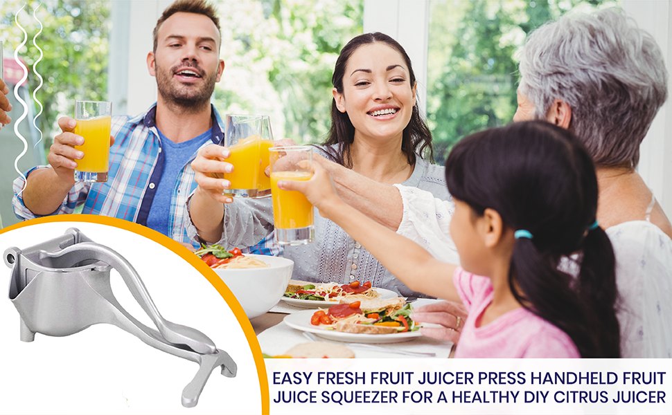 Aluminium Manual Fruit Juicer | Heavy Duty Hand Press Squeezer with Ergonomic Handle ๐