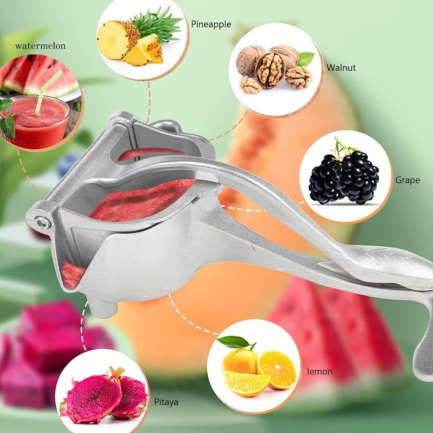 Aluminium Manual Fruit Juicer | Heavy Duty Hand Press Squeezer with Ergonomic Handle ๐