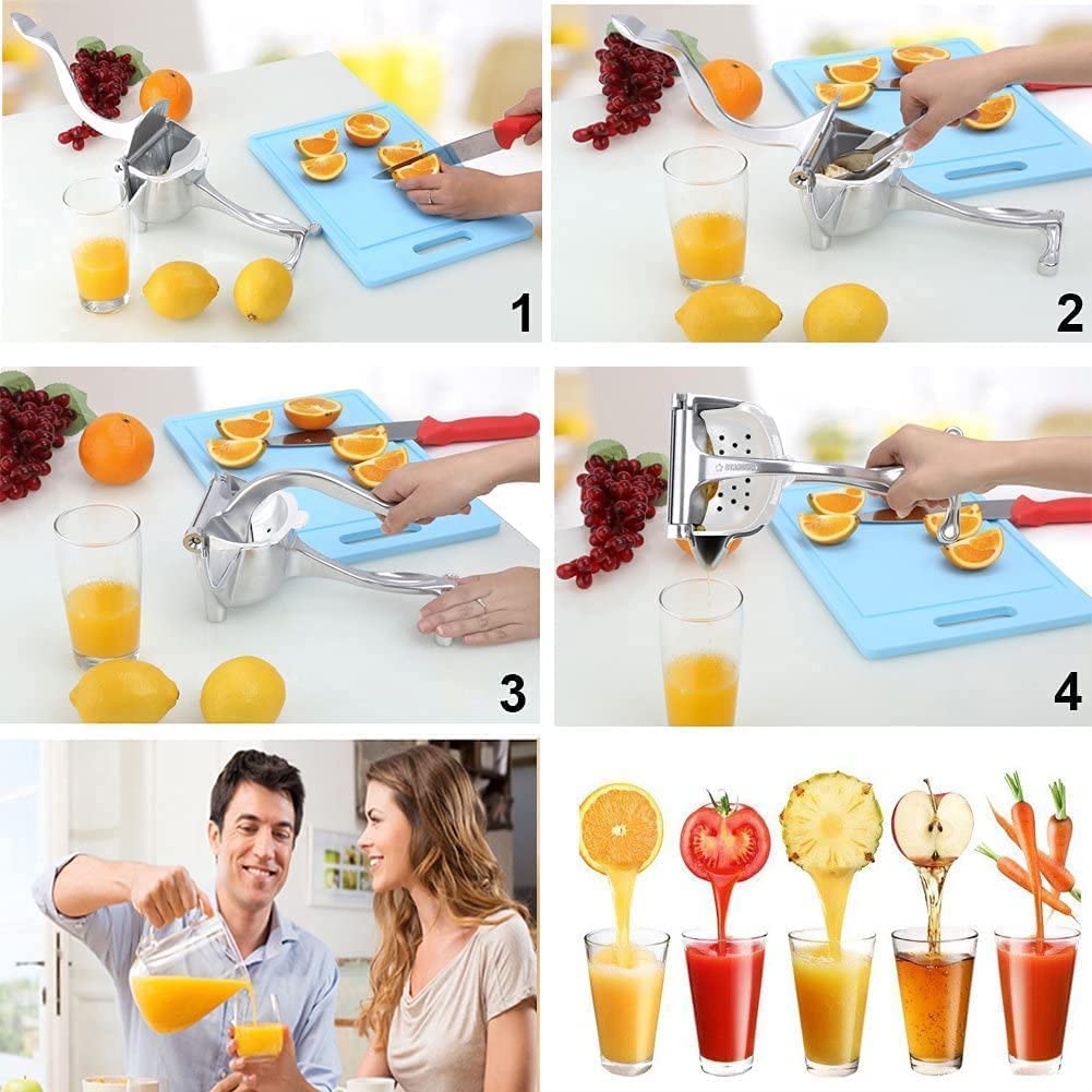 Aluminium Manual Fruit Juicer | Heavy Duty Hand Press Squeezer with Ergonomic Handle ๐