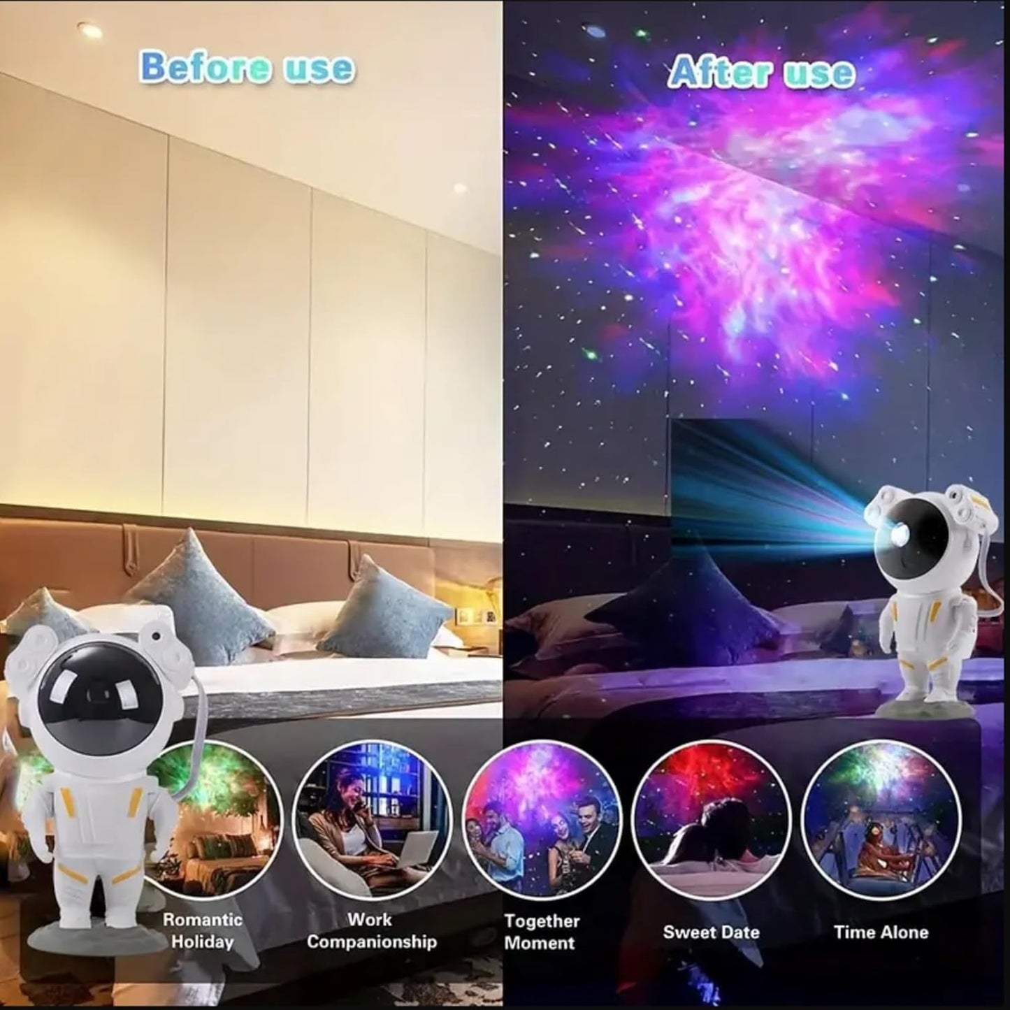 Astronaut Galaxy Projector with Remote 🚀| 360° Nebula Night Light for All Ages 🌌