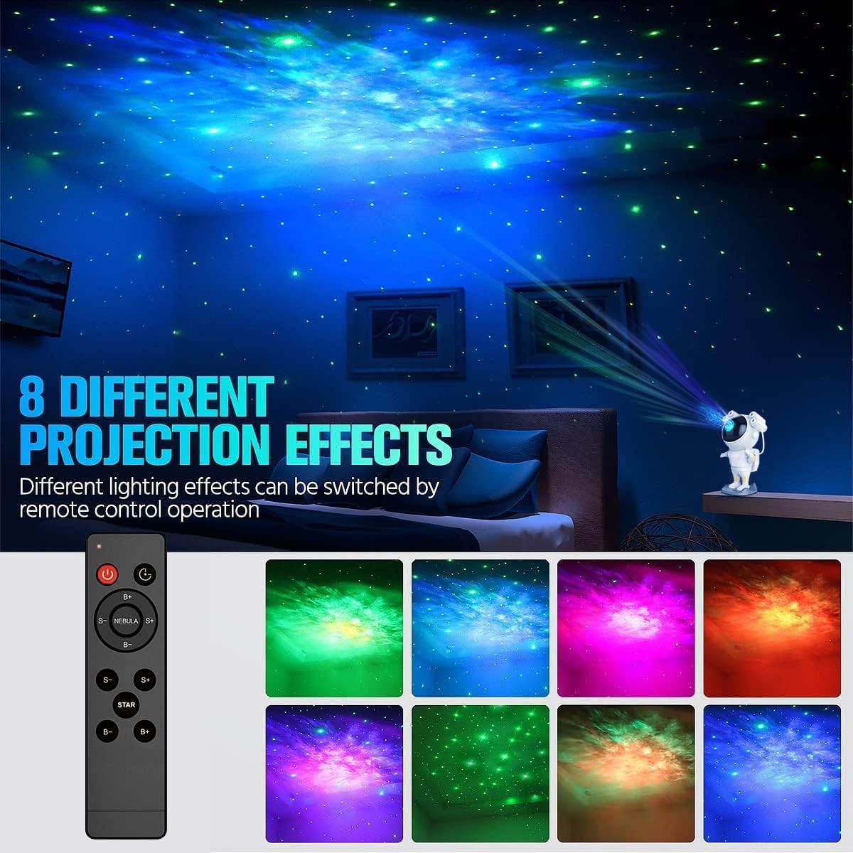 Astronaut Galaxy Projector with Remote 🚀| 360° Nebula Night Light for All Ages 🌌
