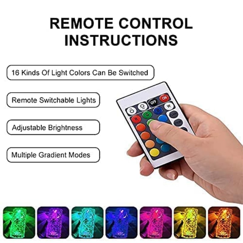 Crystal Diamond Touch Lamp with Remote Control | 16 Colors RGB Table Lamp🌹💎