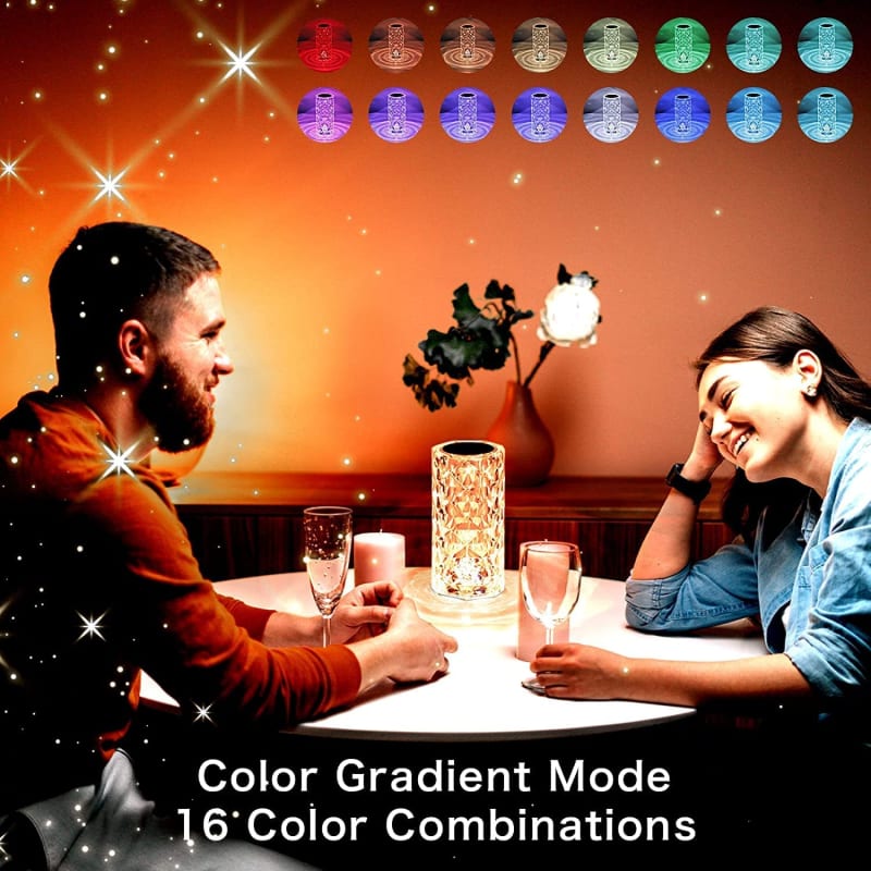 Crystal Diamond Touch Lamp with Remote Control | 16 Colors RGB Table Lamp🌹💎