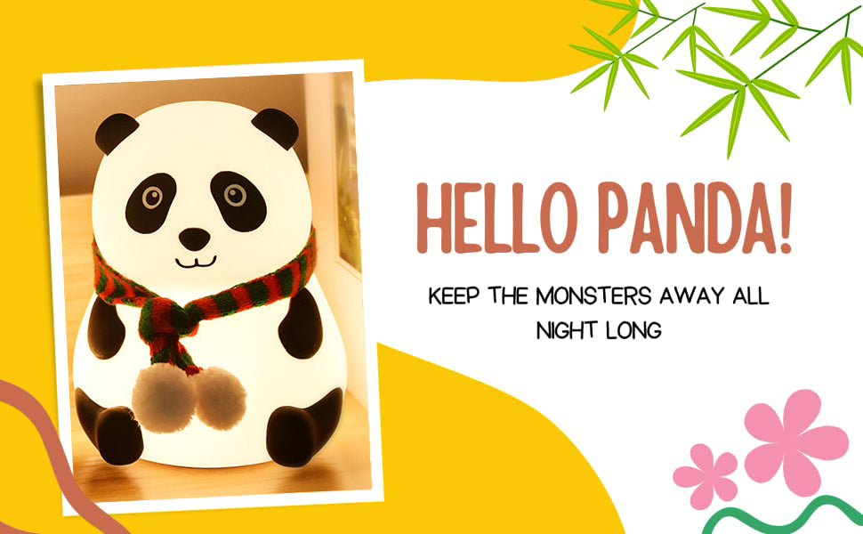 Cute Panda Silicone Night Light ๐ผ | Rechargeable, Portable & Touch Control ๐ก