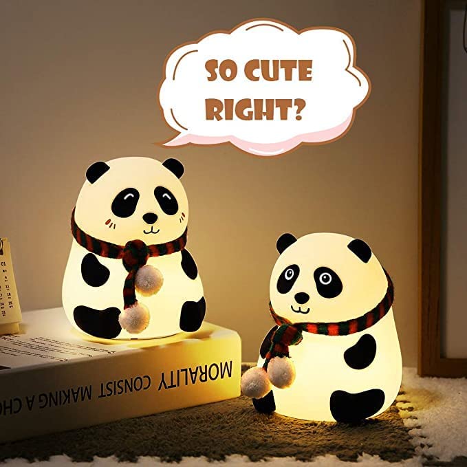 Cute Panda Silicone Night Light ๐ผ | Rechargeable, Portable & Touch Control ๐ก