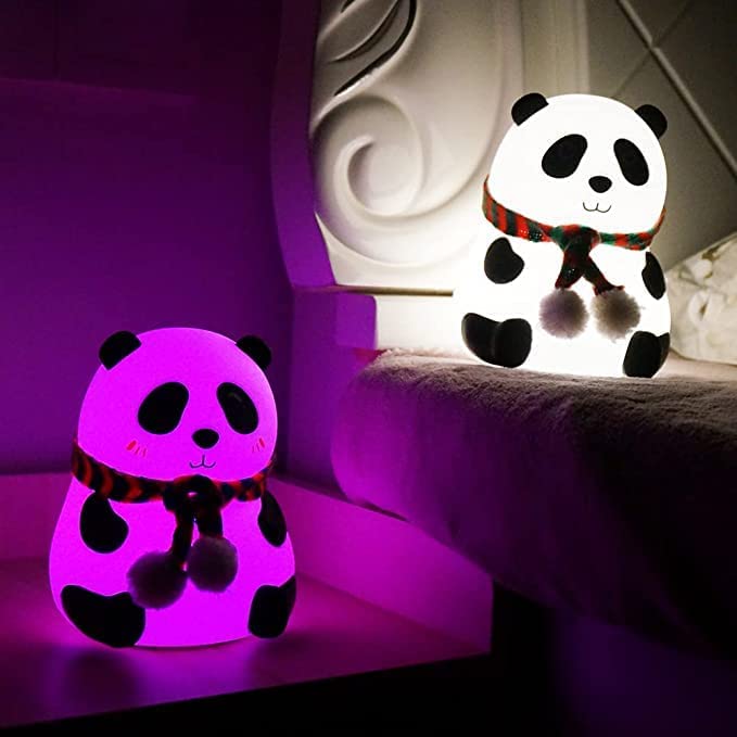 Cute Panda Silicone Night Light ๐ผ | Rechargeable, Portable & Touch Control ๐ก