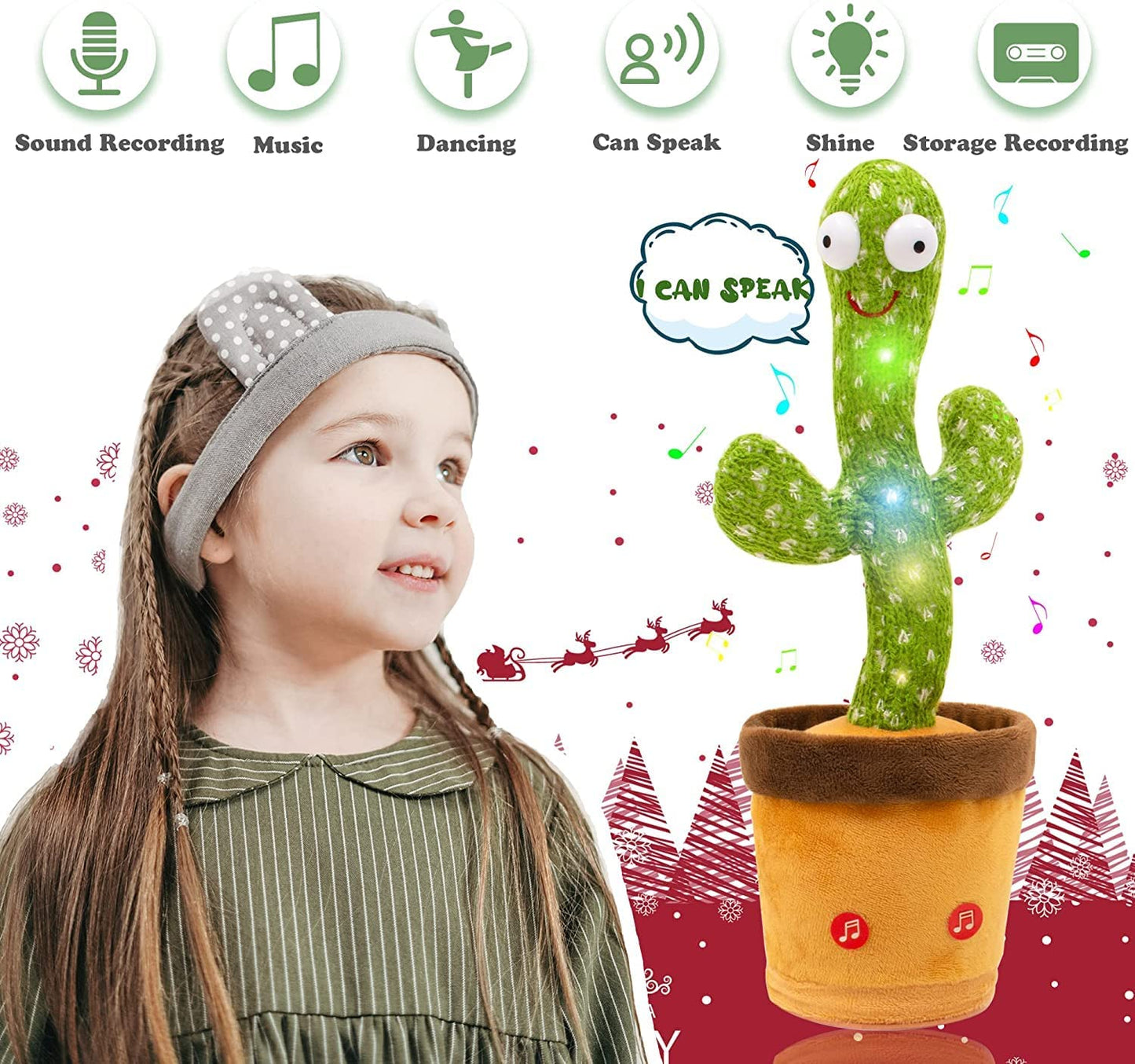 Dancing Cactus Plush Toy π΅| Singing, Talking, & Recording LED Toy for Kids & Toddlers π