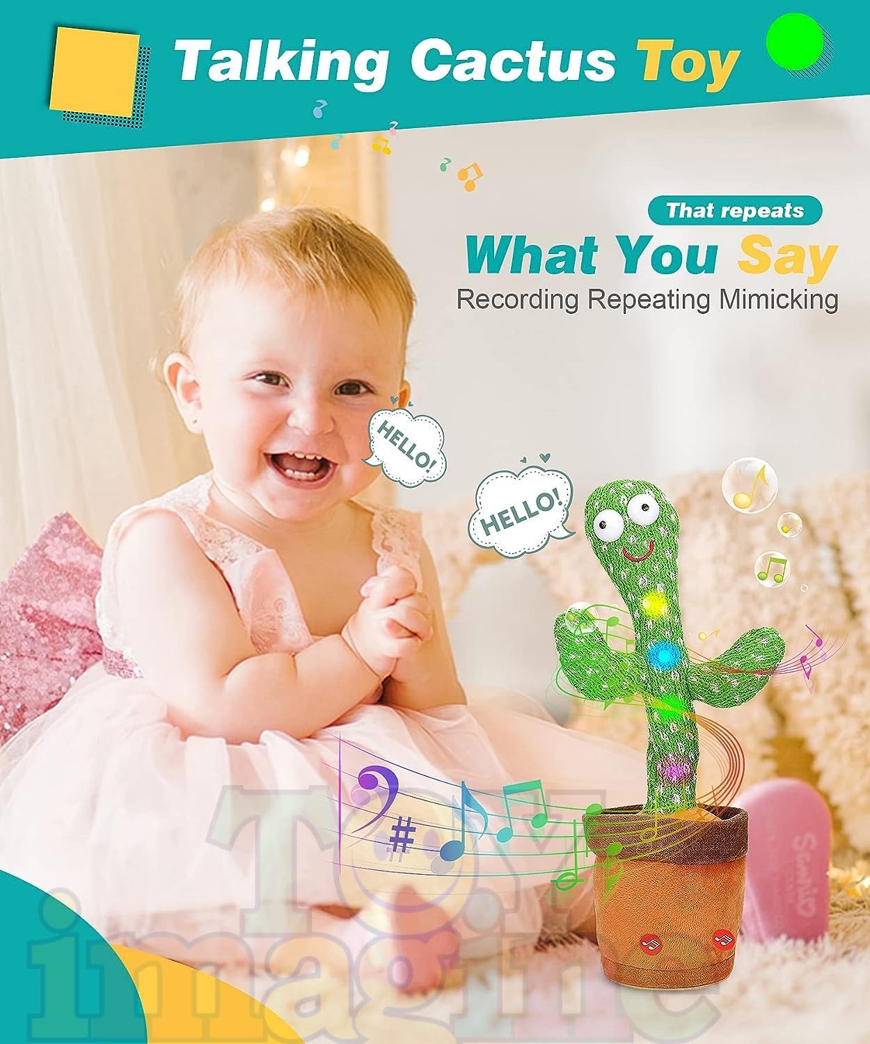 Dancing Cactus Plush Toy π΅| Singing, Talking, & Recording LED Toy for Kids & Toddlers π