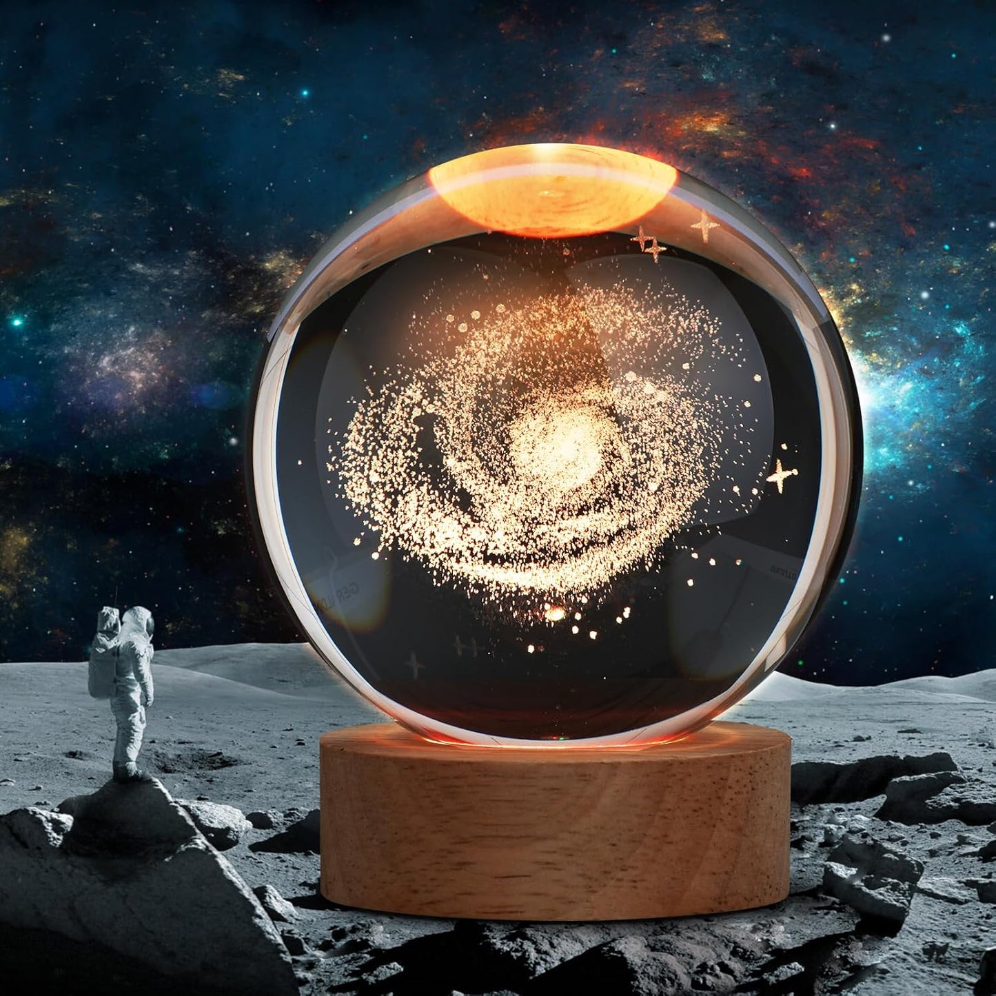 Galaxy Crystal Ball Nightlight | 3D Celestial Glow for Dreamy Spaces π