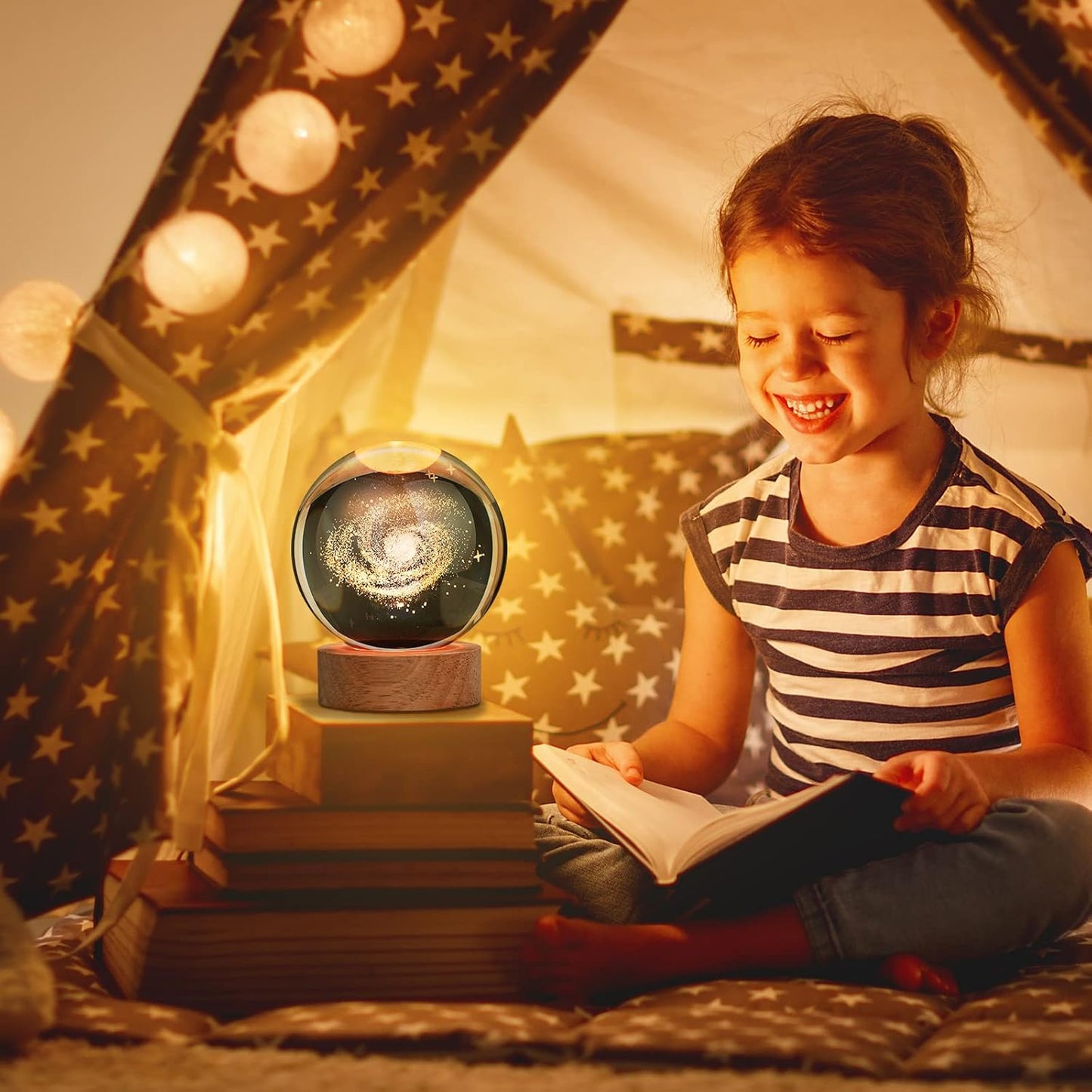 Galaxy Crystal Ball Nightlight | 3D Celestial Glow for Dreamy Spaces π