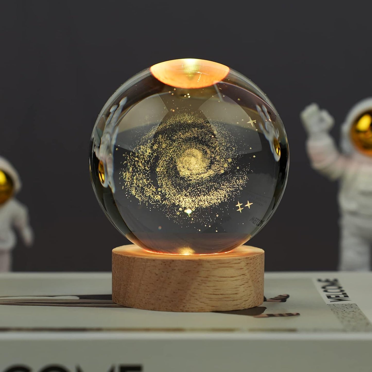Galaxy Crystal Ball Nightlight | 3D Celestial Glow for Dreamy Spaces π