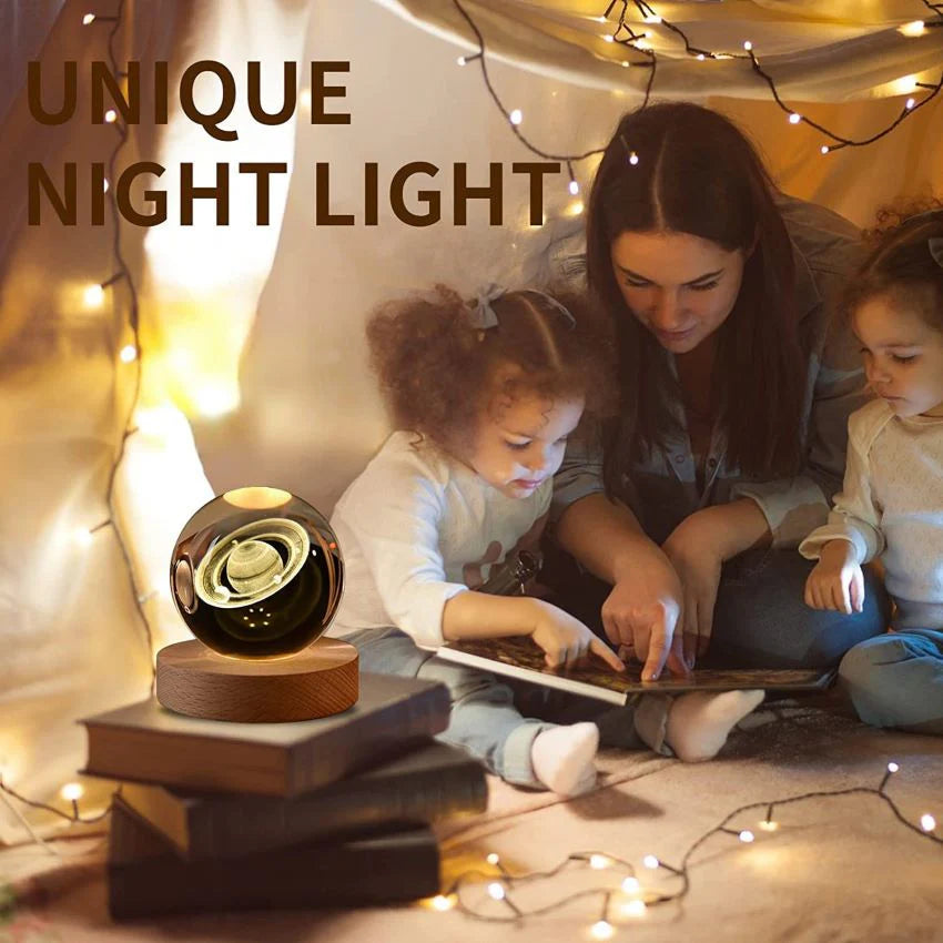 Galaxy Crystal Ball Nightlight | 3D Celestial Glow for Dreamy Spaces π