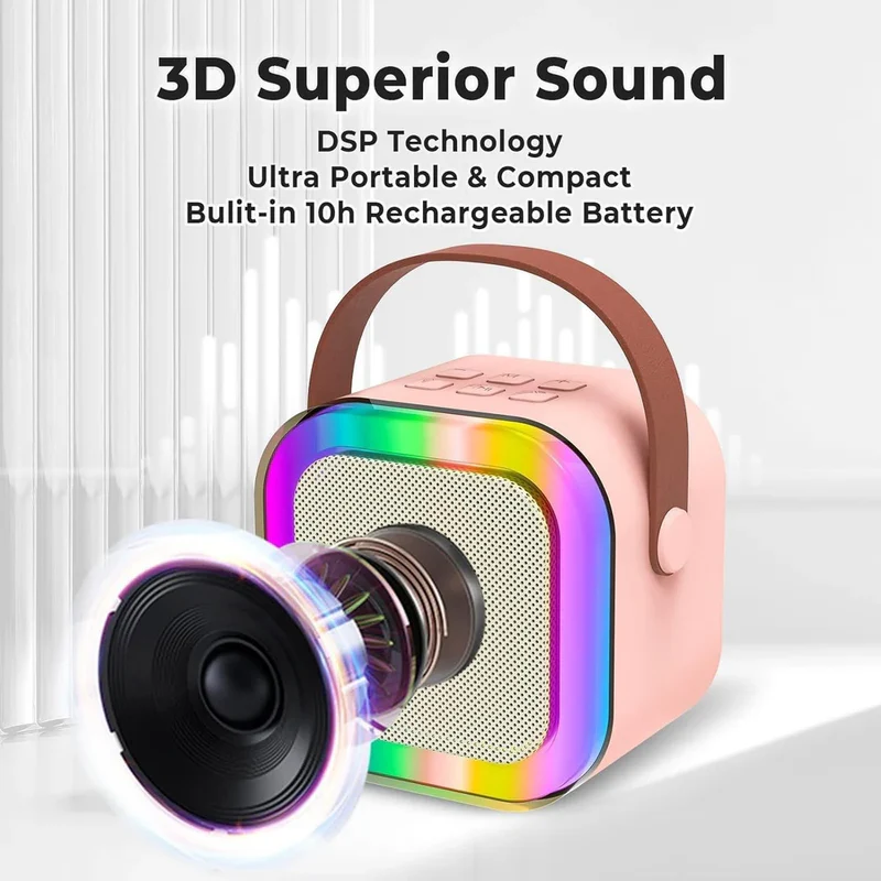K12 Wireless Karaoke Speaker with RGB Lights & Mic🎤| Portable Bluetooth Fun 🎶