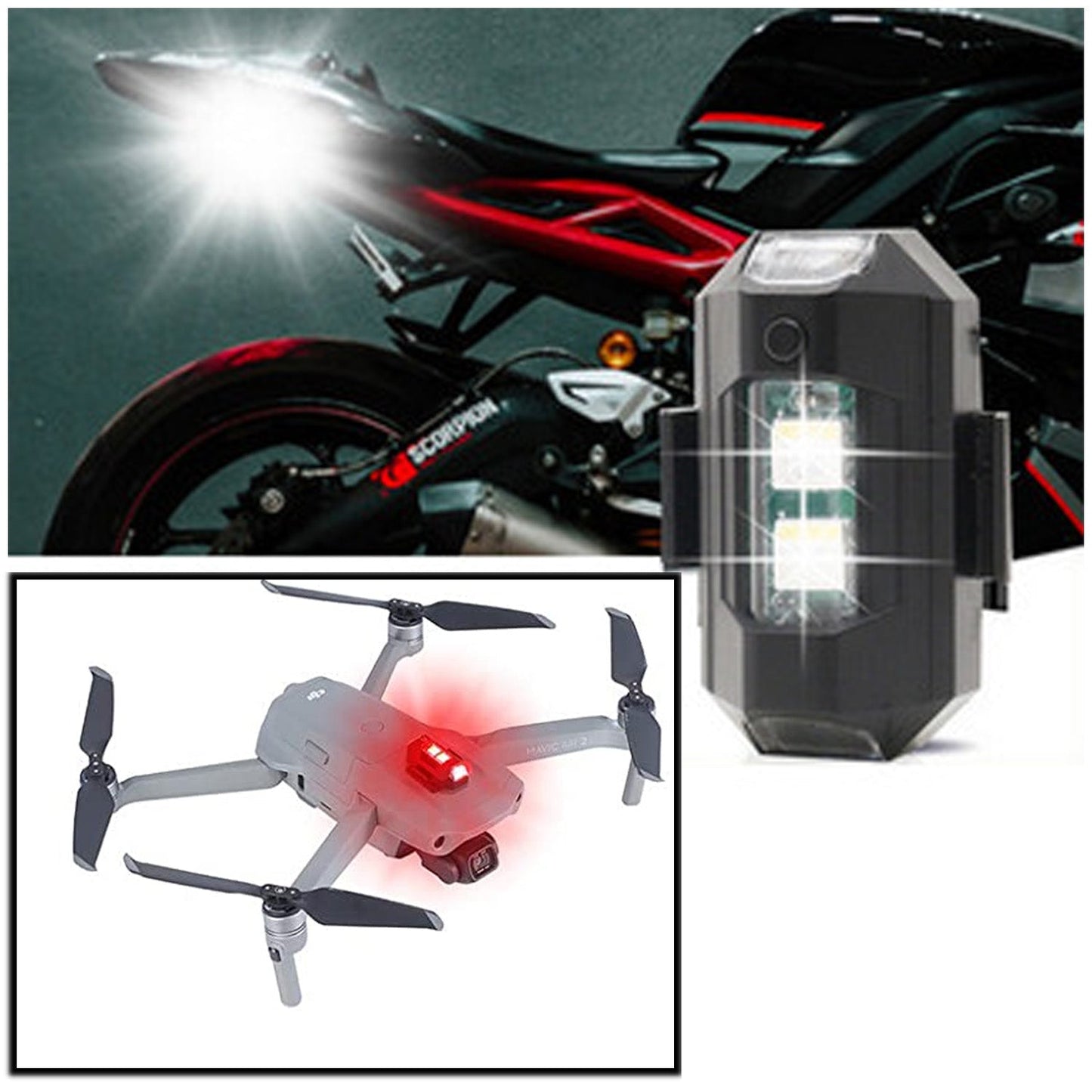 Multicolor LED Aircraft Strobe Lights (Pack of 3)ππ΄ββοΈ| USB Rechargeable, Waterproof, for Bikes, Drones & More βοΈ