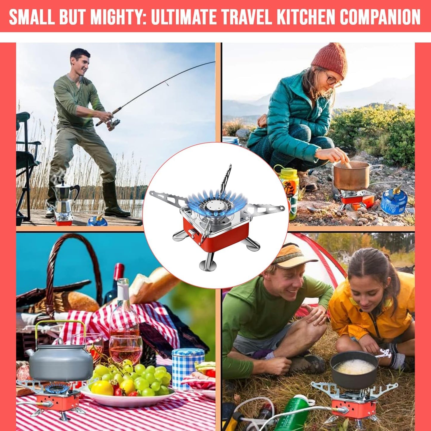 Portable Camping Gas Stove π₯ Lightweight, Foldable & Powerful | 2800W Outdoor Cooking