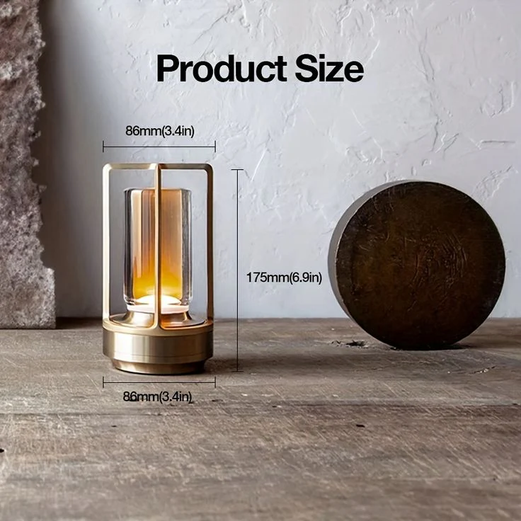 Elegant Gold Rechargeable LED Lantern Lamp 1803A 🏮✨ | Portable & Stylish
