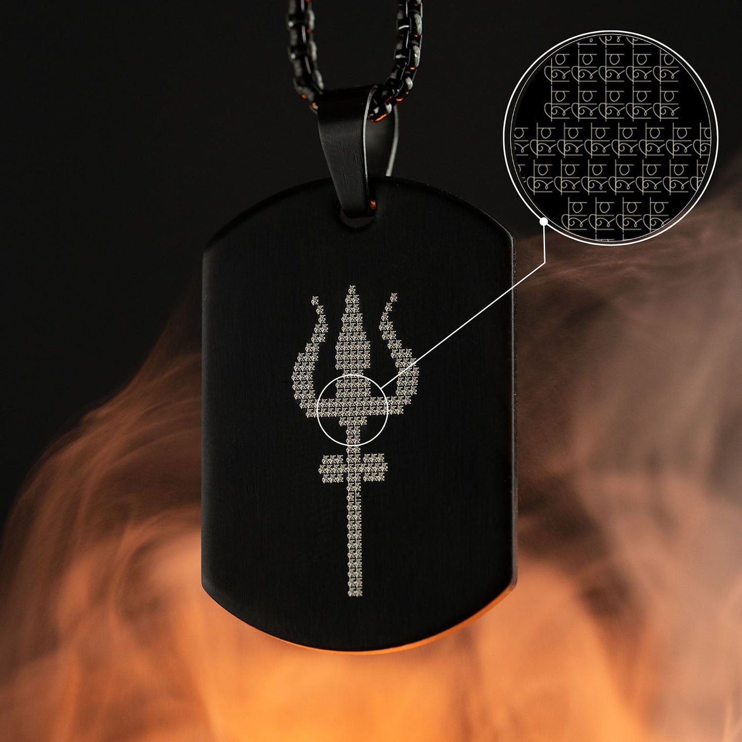Sacred Shiva Trishul Micro-Carved Stainless Steel Necklace for Men 🕉️