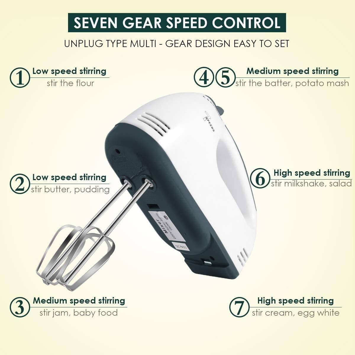Scarlett 7-Speed Electric Hand Mixer | Lightweight & Versatile Kitchen Companion β¨π°