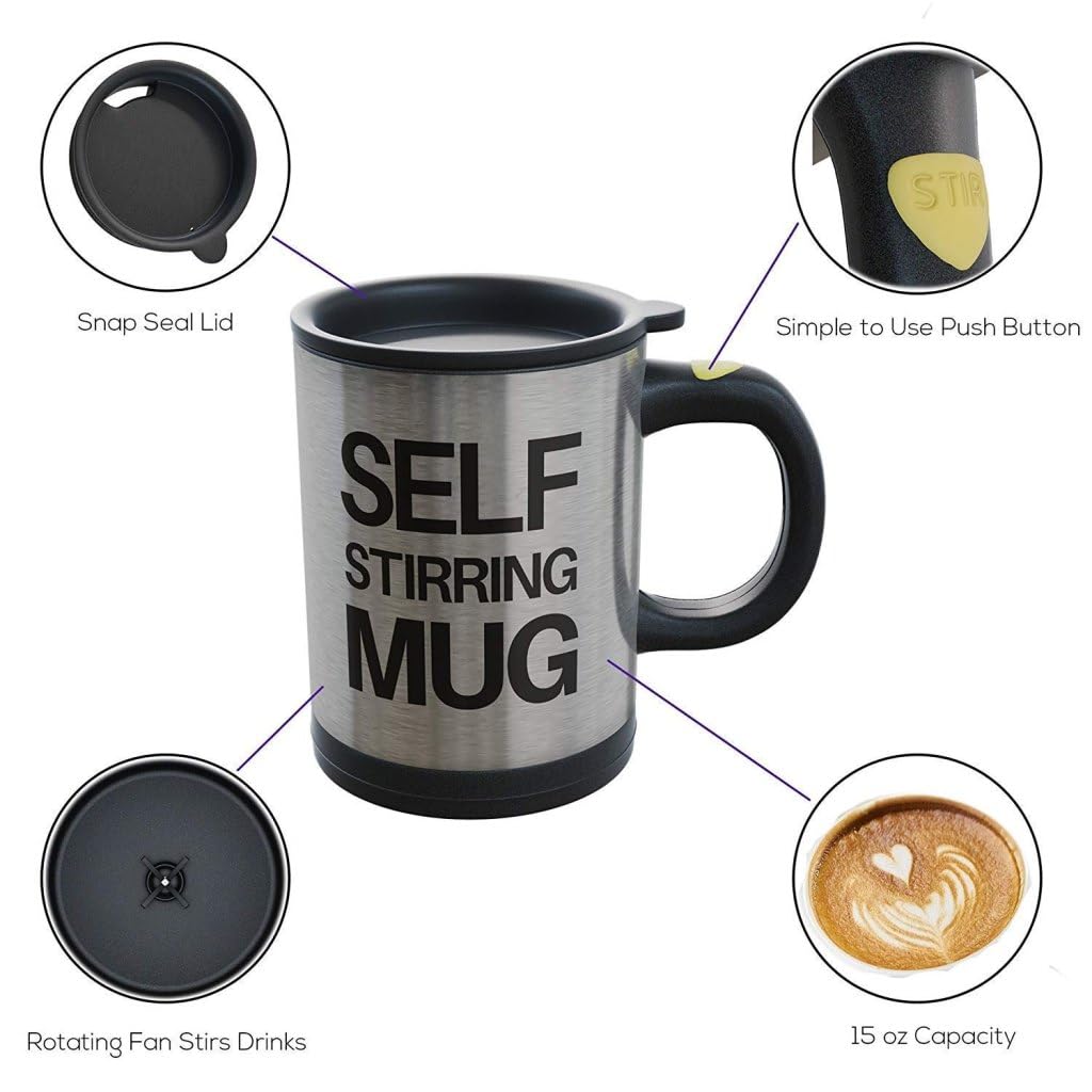 Self-Stirring Coffee Mug ☕️✨| Automatic Mixing, Stainless Steel Insulated Travel Cup