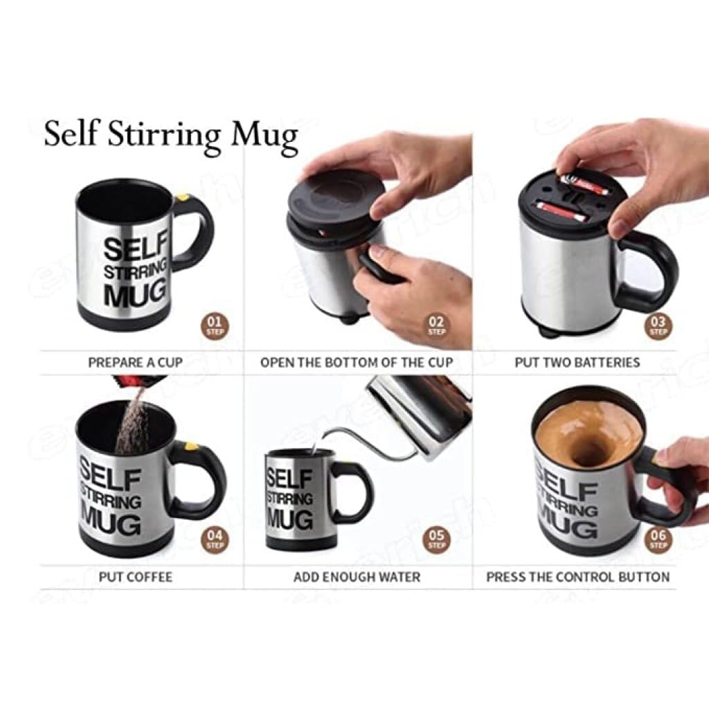 Self-Stirring Coffee Mug ☕️✨| Automatic Mixing, Stainless Steel Insulated Travel Cup