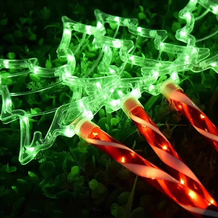 Solar Christmas Tree Pathway Lights | Set of 5 π| 8 Lighting Modes, Outdoor Xmas LED Decoration