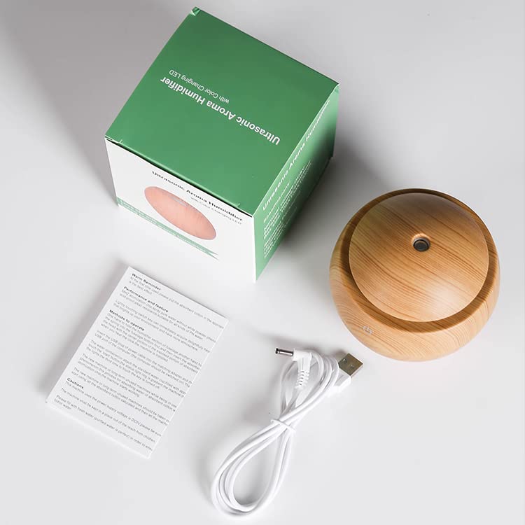 Wooden Aroma Diffuser Humidifier ๐ | Cool Mist with Colorful Ambient Lighting