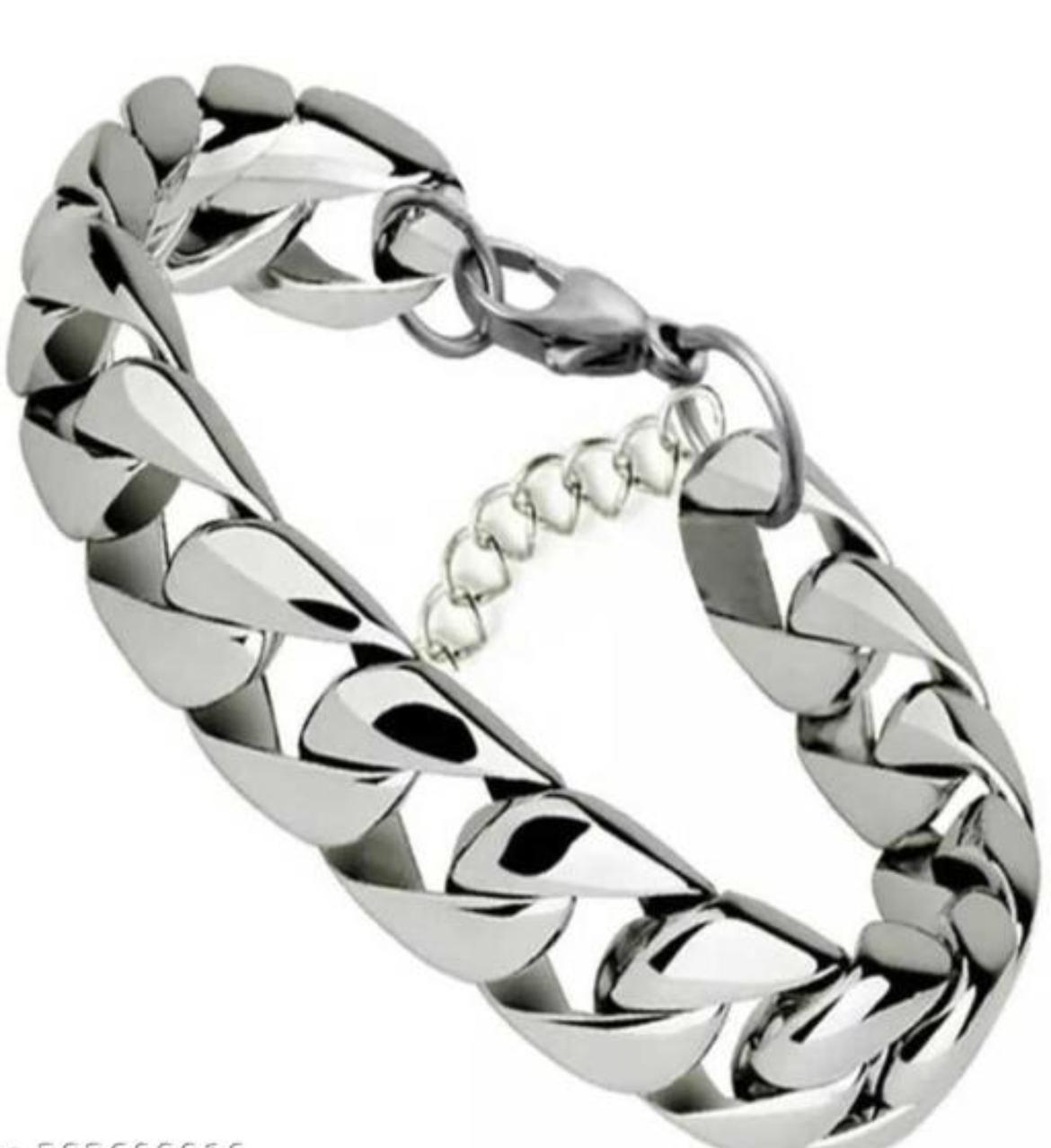 Stylish Stainless Steel Silver Bracelet π| Durable & Elegant Chain Cuff for Men & Women β¨