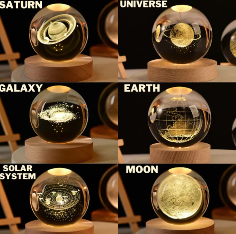 Galaxy Crystal Ball Nightlight | 3D Celestial Glow for Dreamy Spaces π