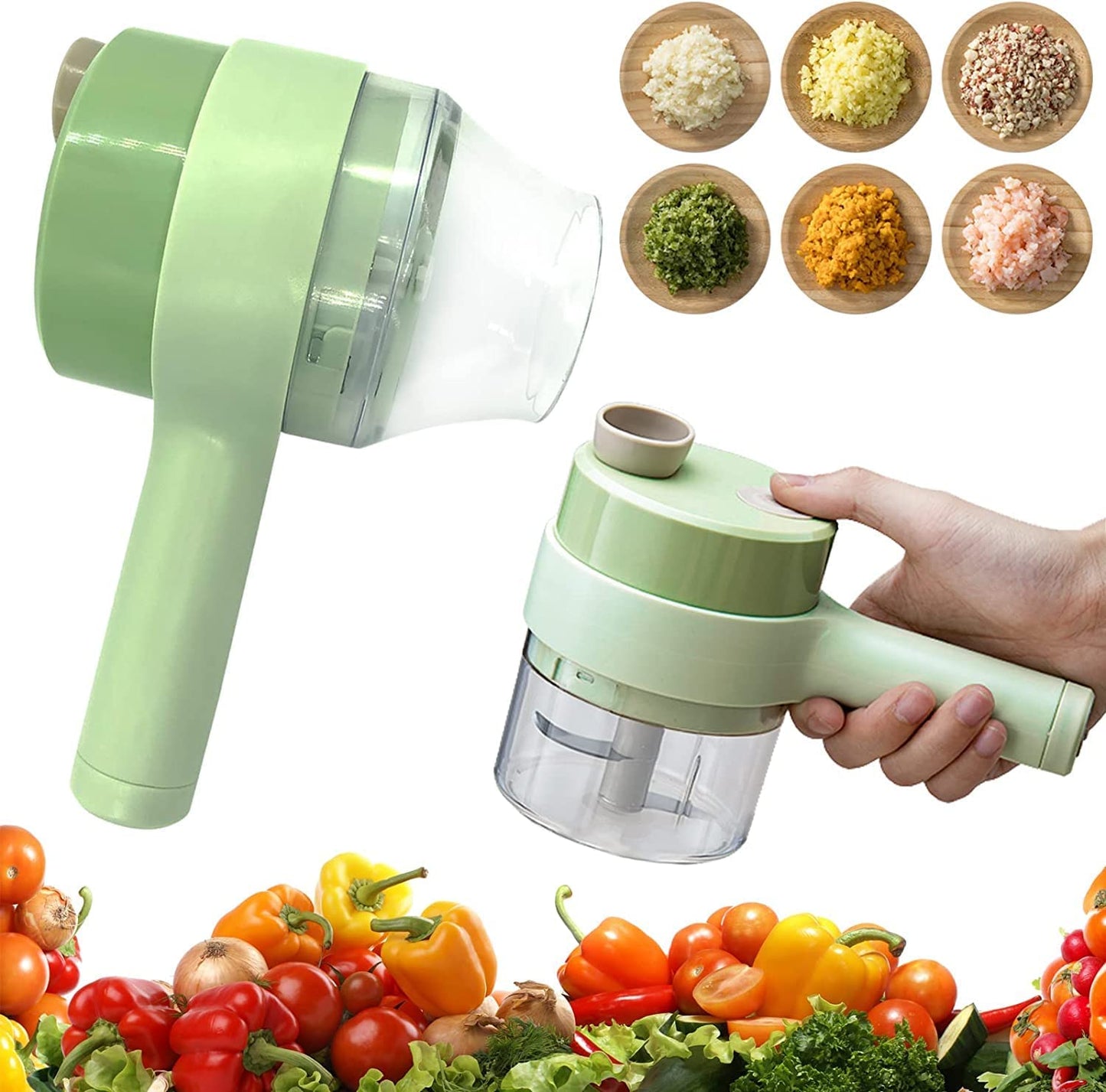 Quick & Easy Kitchen Champion | 4-in-1 Electric Slicer Dicer Chopper!