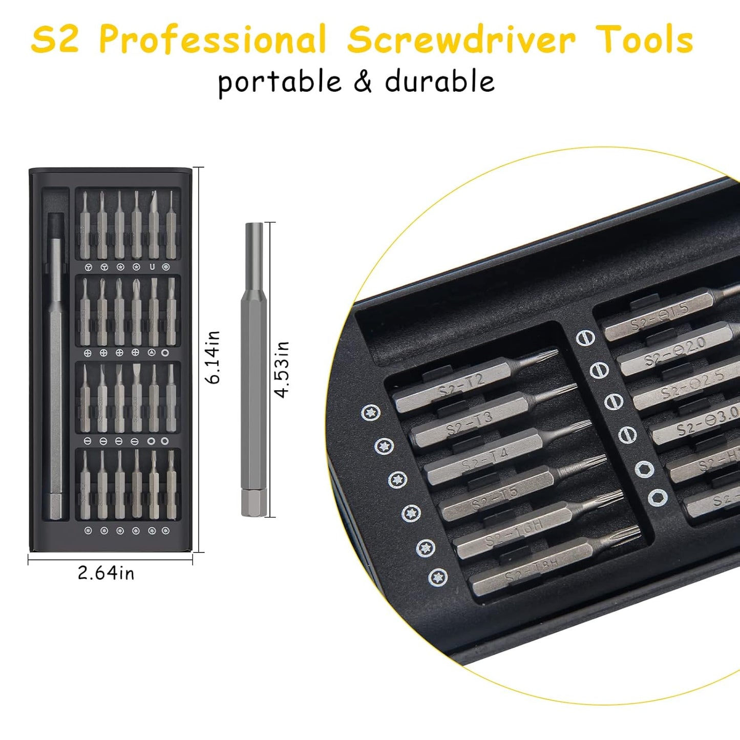 24-in-1 Precision Screwdriver Set 🔧| Durable Alloy S2 Steel Bits for Electronics Repair 🔩