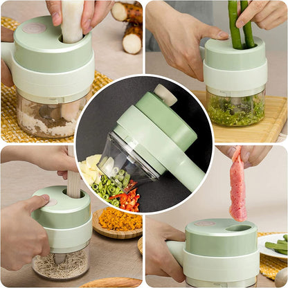 Quick & Easy Kitchen Champion | 4-in-1 Electric Slicer Dicer Chopper!