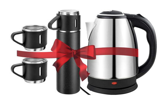 3-in-1 Stainless Steel Kettle & Flask Set 🥤☕ | Fast Boiling, Long-Lasting Freshness