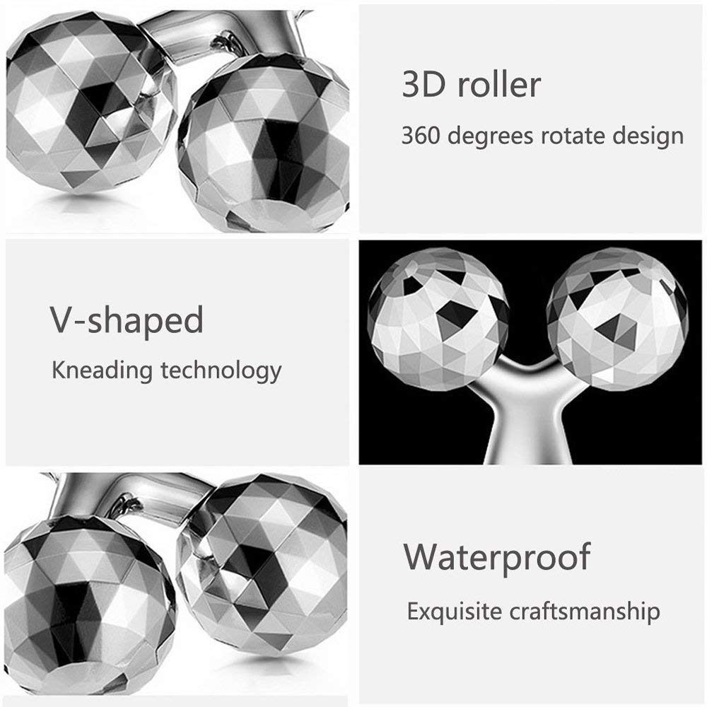 3D Silver Massager Roller | Full-Body Relaxation & Skin-Lifting Tool