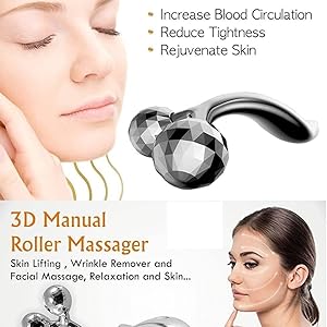 3D Silver Massager Roller | Full-Body Relaxation & Skin-Lifting Tool