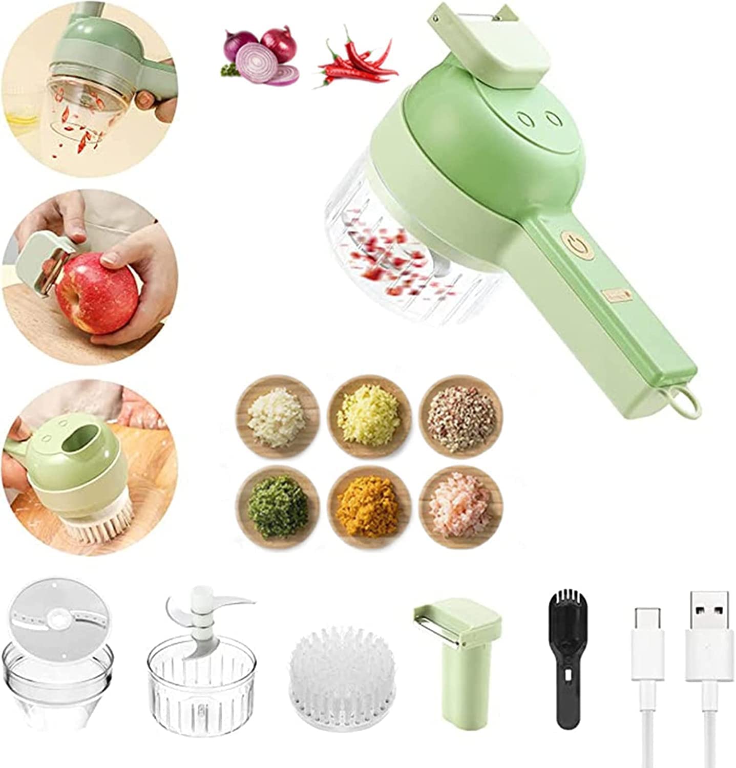 Quick & Easy Kitchen Champion | 4-in-1 Electric Slicer Dicer Chopper!