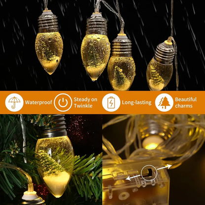 Christmas Tree Snow Globe Lights 🎄✨ | Magical LED Glow for the Holidays