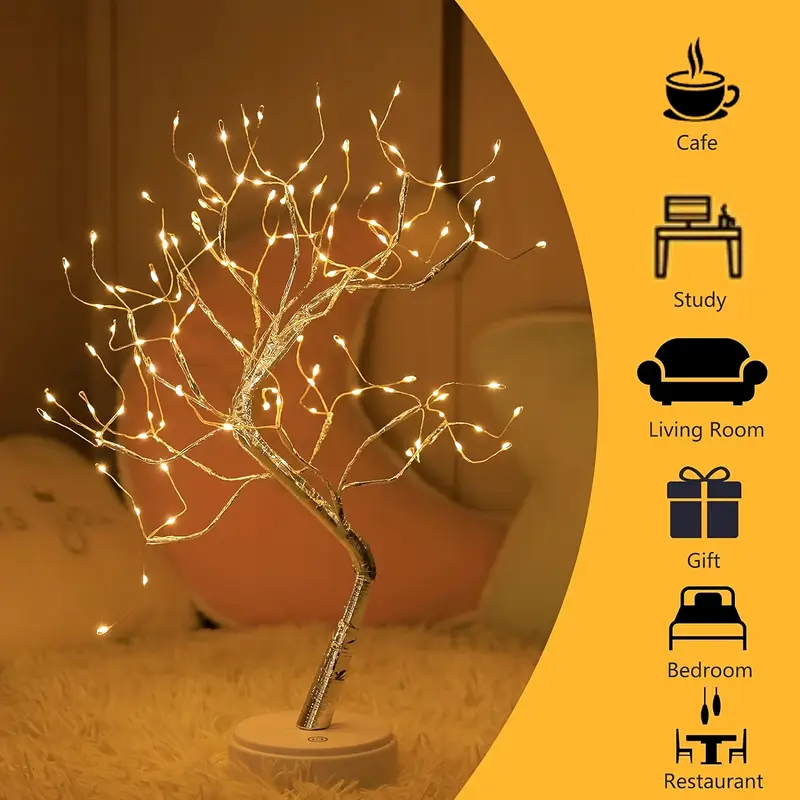 DIY Bonsai Tree LED Light 🌟| 108 LED Warm Glow Tabletop Tree Lamp 🎄