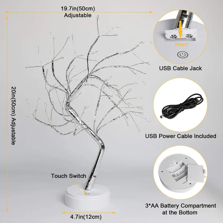 DIY Bonsai Tree LED Light 🌟| 108 LED Warm Glow Tabletop Tree Lamp 🎄