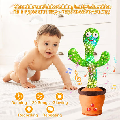 Dancing Cactus Plush Toy 🌵| Singing, Talking, & Recording LED Toy for Kids & Toddlers 🌟