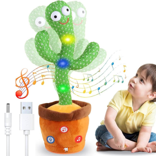 Dancing Cactus Plush Toy 🌵| Singing, Talking, & Recording LED Toy for Kids & Toddlers 🌟