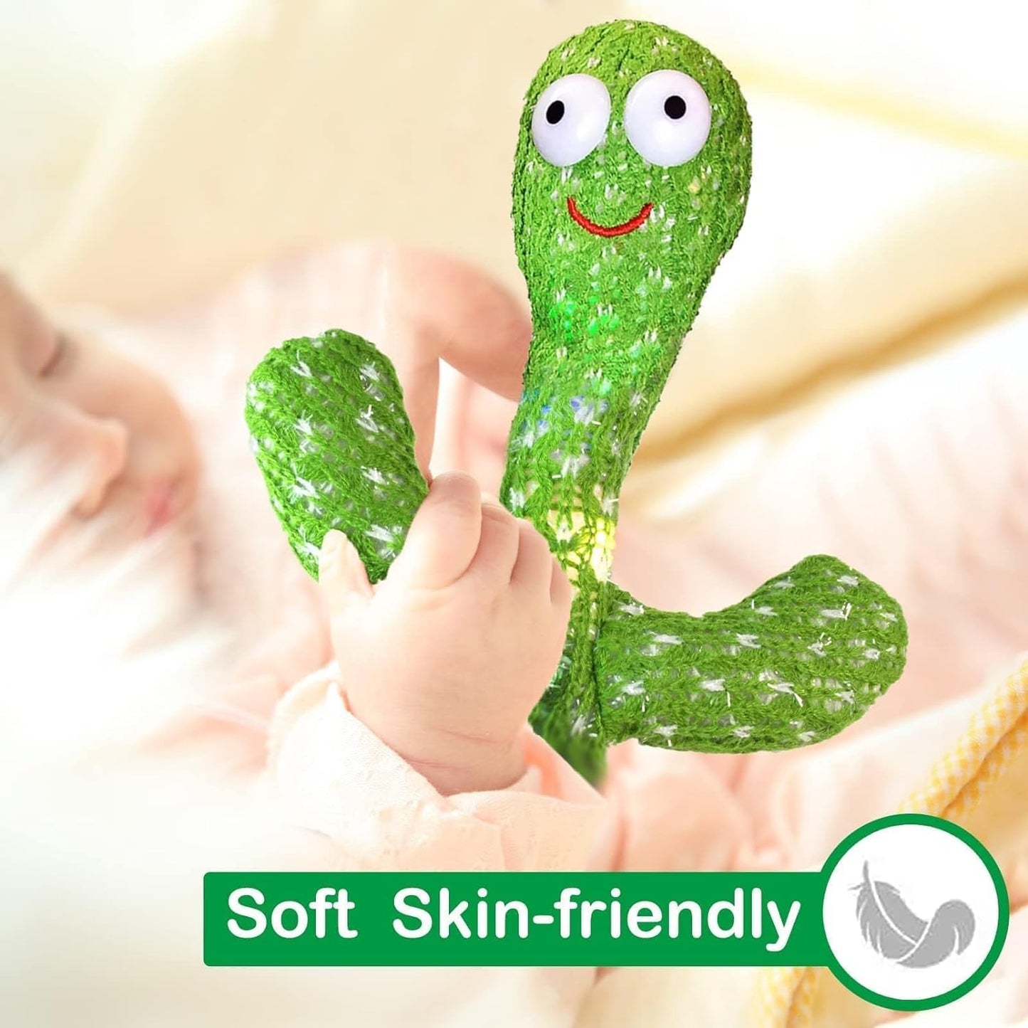 Dancing Cactus Plush Toy 🌵| Singing, Talking, & Recording LED Toy for Kids & Toddlers 🌟