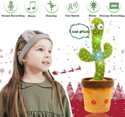 Dancing Cactus Plush Toy 🌵| Singing, Talking, & Recording LED Toy for Kids & Toddlers 🌟