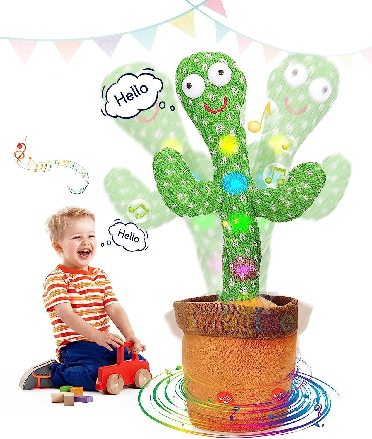 Dancing Cactus Plush Toy 🌵| Singing, Talking, & Recording LED Toy for Kids & Toddlers 🌟