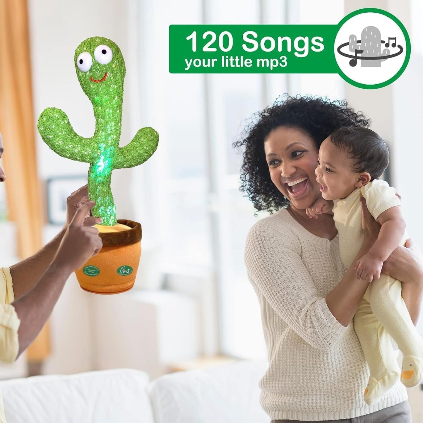 Dancing Cactus Plush Toy 🌵| Singing, Talking, & Recording LED Toy for Kids & Toddlers 🌟