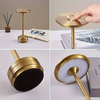 Gold Cordless Desk Lamp | 3-Color Touch Control 💡✨