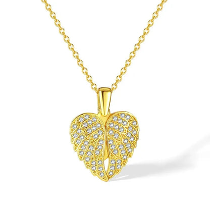 Golden Angel Wings Heart Necklace | Elegant, Anti-Tarnish, Timeless