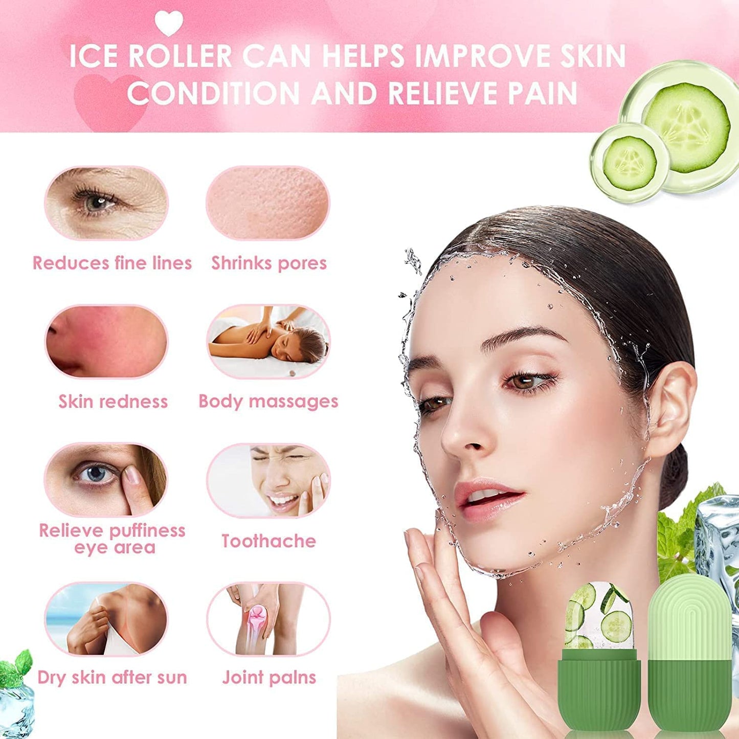 Ice Roller for Glowing Skin & Puffy Eyes ❄️✨ | Reusable, Unbreakable & Skin-Friendly