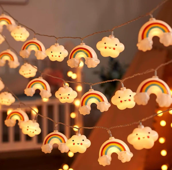 Rainbow & Cloud Fairy String Lights 🌈| Star Cloud Festive LED Lights for Every Occasion 🎄✨