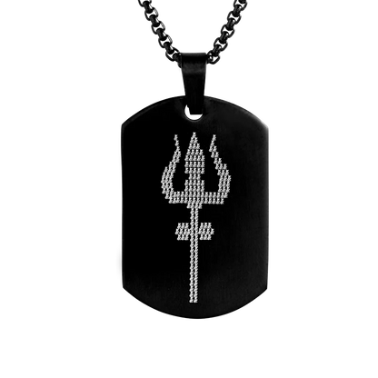 Sacred Shiva Trishul Micro-Carved Stainless Steel Necklace for Men 🕉️