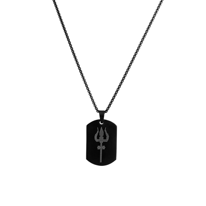 Sacred Shiva Trishul Micro-Carved Stainless Steel Necklace for Men 🕉️